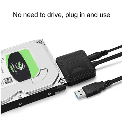 USB 3.0 SATA Adapter Cable with 12V2A Power Supply for 2.5/3.5 Inch HDD/SSD Support Product Image #20956 With The Dimensions of 1000 Width x 1014 Height Pixels. The Product Is Located In The Category Names Computer & Office → Computer Cables & Connectors