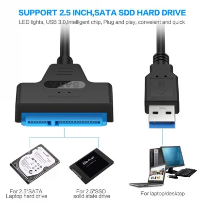 USB 3.0 SATA Adapter Cable for 2.5 Inch SSD/HDD - Connect Solid State & Mechanical Drives to Laptop/Desktop Product Image #3991 With The Dimensions of 1000 Width x 1000 Height Pixels. The Product Is Located In The Category Names Computer & Office → Computer Cables & Connectors