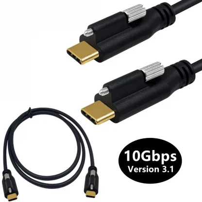 USB 3.1 Type C Male to Male Cable - Single Screw Locking, 10Gbps Data, 3A Charging, 3.3 Feet, 4K 60Hz Product Image #23112 With The Dimensions of 1000 Width x 1000 Height Pixels. The Product Is Located In The Category Names Computer & Office → Computer Cables & Connectors