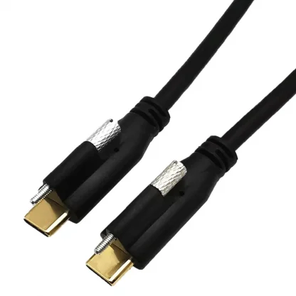 USB 3.1 Type C Male to Male Cable - Single Screw Locking, 10Gbps Data, 3A Charging, 3.3 Feet, 4K 60Hz Product Image #23114 With The Dimensions of 1250 Width x 1252 Height Pixels. The Product Is Located In The Category Names Computer & Office → Computer Cables & Connectors
