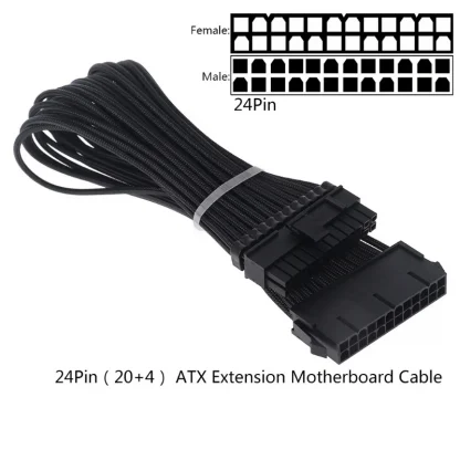 24-Pin ATX/EPS Sleeve Extension Cable Kit for GPU and CPU Power Supply Product Image #4389 With The Dimensions of 800 Width x 800 Height Pixels. The Product Is Located In The Category Names Computer & Office → Computer Cables & Connectors