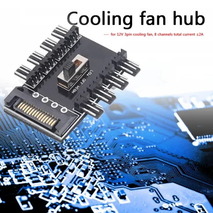 PC SATA 1 to 8 Splitter Cooling Fan Hub with 3Pin 12V SATA Power Socket, PCB Adapter, and 3-Speed Governor for Computer Case Fan Hub Board Product Image #19697 With The Dimensions of 1001 Width x 1001 Height Pixels. The Product Is Located In The Category Names Computer & Office → Computer Cables & Connectors
