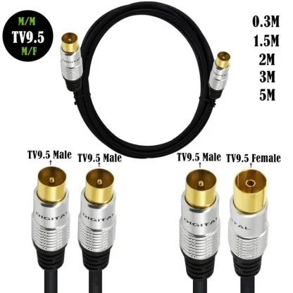 9.5mm Male to F Type Male & Female Coaxial TV Satellite Antenna Cable - Available in 0.3m, 1.5m, 2m, 3m, 5m Lengths Product Image #21829 With The Dimensions of 800 Width x 800 Height Pixels. The Product Is Located In The Category Names Computer & Office → Computer Cables & Connectors