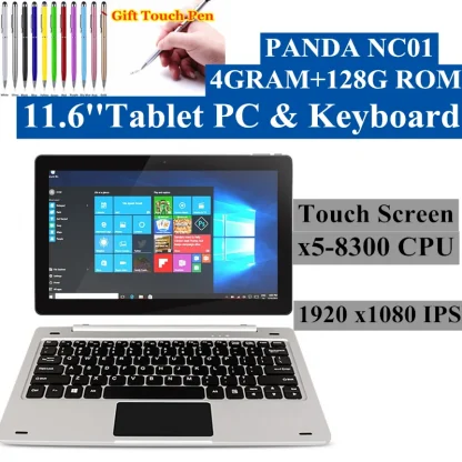 11.6-inch 2-in-1 Tablet PC with Docking Keyboard - Windows 10, 4GB RAM, 128GB Storage, 1920x1080 IPS Display, HDMI-Compatible Product Image #2490 With The Dimensions of 800 Width x 800 Height Pixels. The Product Is Located In The Category Names Computer & Office → Tablets