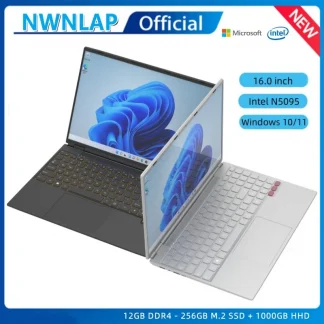 Intel N5095 Touch ID Laptop 16.0" 1920x1080, 12GB RAM, 256GB SSD + 1000GB HDD, IPS 2K, Windows 10 11, Dual Hard Drive Product Image #26989 With The Dimensions of  Width x  Height Pixels. The Product Is Located In The Category Names Computer & Office → Laptops