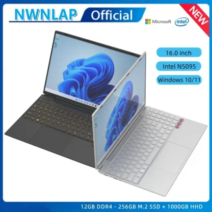 Intel N5095 Touch ID Laptop 16.0" 1920x1080, 12GB RAM, 256GB SSD + 1000GB HDD, IPS 2K, Windows 10 11, Dual Hard Drive Product Image #26989 With The Dimensions of 800 Width x 800 Height Pixels. The Product Is Located In The Category Names Computer & Office → Laptops