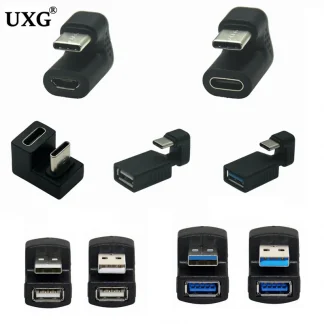 180° Angled U-Shape USB Adapter, 5Gbps USB 3.0/2.0 TYPE-C Male to Female Extension Connector, 10Gbps Transfer Speed Product Image #23692 With The Dimensions of  Width x  Height Pixels. The Product Is Located In The Category Names Computer & Office → Tablets