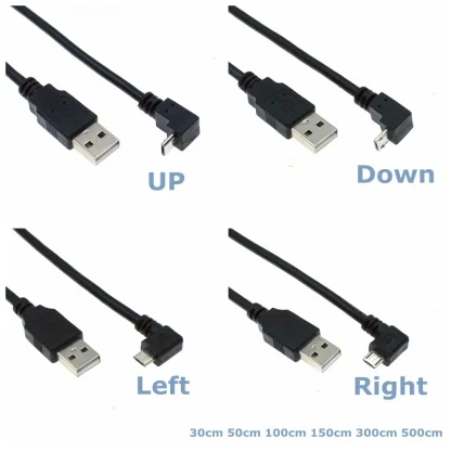 90-Degree Micro USB Male to USB Male Data Charging Cable for Mobile Phone, Tablet, and Driving Recorder - Available in 0.3m-5m Lengths Product Image #19503 With The Dimensions of 800 Width x 800 Height Pixels. The Product Is Located In The Category Names Computer & Office → Computer Cables & Connectors
