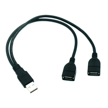 USB 2.0 A Male to Dual USB Female Y Splitter Hub Adapter - Charging Power Extension Cable, 30CM Product Image #21747 With The Dimensions of 800 Width x 800 Height Pixels. The Product Is Located In The Category Names Computer & Office → Computer Cables & Connectors