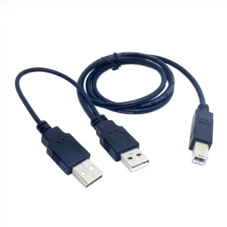 USB 2.0 A Male to B Male AM-BM Y Cable - Dual USB A to Single Printer USB B for Portable HDD Enclosure (80cm) Product Image #17615 With The Dimensions of  Width x  Height Pixels. The Product Is Located In The Category Names Computer & Office → Computer Cables & Connectors