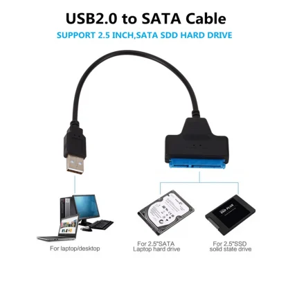 SATA to USB 2.0 Adapter Cable - Up to 6 Gbps, Support for 2.5 Inch External HDD SSD Hard Drive, 22 Pin SATA III Product Image #9892 With The Dimensions of 999 Width x 999 Height Pixels. The Product Is Located In The Category Names Computer & Office → Computer Cables & Connectors