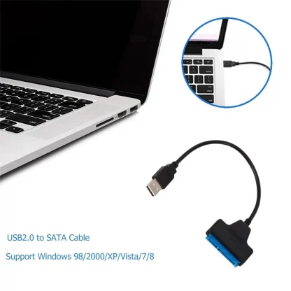 SATA to USB 2.0 Adapter Cable - Up to 6 Gbps, Support for 2.5 Inch External HDD SSD Hard Drive, 22 Pin SATA III Product Image #9893 With The Dimensions of 999 Width x 999 Height Pixels. The Product Is Located In The Category Names Computer & Office → Computer Cables & Connectors
