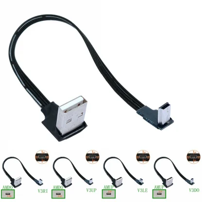 90 Degree Angled USB 2.0 to Mini USB Data Sync Cable, 5 Pin B Male to Male, 0.2m-1m Charging Cord for Camera and MP3 Product Image #2160 With The Dimensions of 1000 Width x 1000 Height Pixels. The Product Is Located In The Category Names Computer & Office → Computer Cables & Connectors