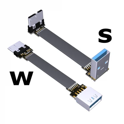 90 Degree Fold Flat USB 3.0 Micro B to Type A Male/Female Cable with Micro-B USB3.0 Connector - FPC FPV Extension Cord Product Image #602 With The Dimensions of 1000 Width x 1000 Height Pixels. The Product Is Located In The Category Names Computer & Office → Computer Cables & Connectors