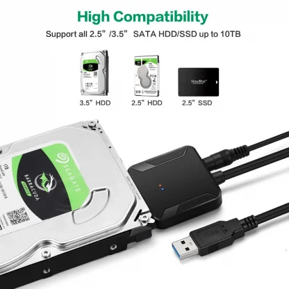 USB 3.0 to SATA 3 Adapter Cable for 2.5/3.5 Inch External HDD SSD Product Image #13976 With The Dimensions of 1001 Width x 1001 Height Pixels. The Product Is Located In The Category Names Computer & Office → Computer Cables & Connectors