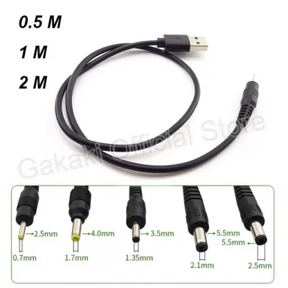 USB A Male to DC Power Supply Plug Jack Extension Cable - Multi-Size Connector Cords Product Image #13485 With The Dimensions of 800 Width x 800 Height Pixels. The Product Is Located In The Category Names Computer & Office → Computer Cables & Connectors