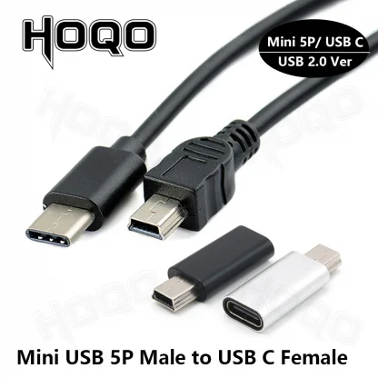 USB C to Mini USB 2.0 Adapter - Type C Female to Mini USB Male Converter for GoPro, MP3 Players, Dash Cam, Digital Camera, GPS Product Image #24107 With The Dimensions of 1001 Width x 1001 Height Pixels. The Product Is Located In The Category Names Computer & Office → Computer Cables & Connectors