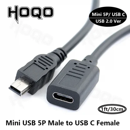USB C to Mini USB 2.0 Adapter - Type C Female to Mini USB Male Converter for GoPro, MP3 Players, Dash Cam, Digital Camera, GPS Product Image #24108 With The Dimensions of 1001 Width x 1001 Height Pixels. The Product Is Located In The Category Names Computer & Office → Computer Cables & Connectors