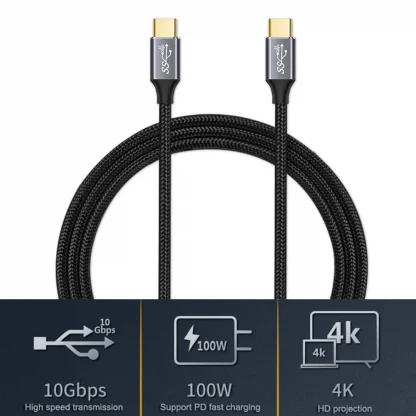 USB-C 3.1 Gen2 100W PD Fast Charger Cable - 4K HD, 10Gbps Data Transfer - Switch/MacBook Compatible, Various Lengths Product Image #23323 With The Dimensions of 1001 Width x 1001 Height Pixels. The Product Is Located In The Category Names Computer & Office → Computer Cables & Connectors