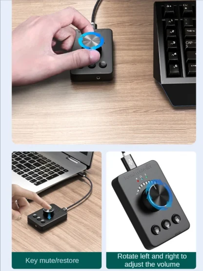 USB Volume Control Knob with Bluetooth Adapter & Transmitter for PC Speaker Audio - Compatible with Win7/8/10/11 Product Image #22977 With The Dimensions of 750 Width x 1000 Height Pixels. The Product Is Located In The Category Names Computer & Office → Computer Peripherals → KVM Switches