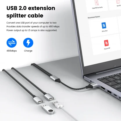 4-Port USB 2.0 Hub with Dual USB-A Extension: Multi-Splitter Adapter for PC, Laptop, Surface - OTG Compatible, Power, and Data Connectivity Product Image #26633 With The Dimensions of 1600 Width x 1600 Height Pixels. The Product Is Located In The Category Names Computer & Office → Laptops