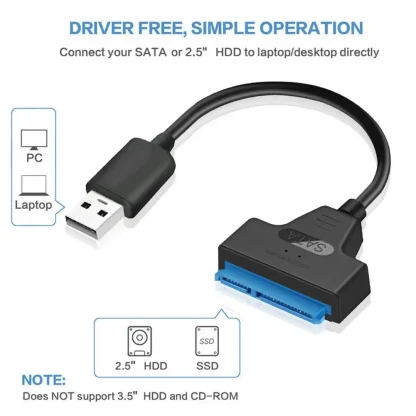 USB to SATA 22pin Cable Adapter for 2.5in HDD SSD - Converter Line for Hard Disk Drives and Solid State Drives Product Image #1426 With The Dimensions of 1001 Width x 1001 Height Pixels. The Product Is Located In The Category Names Computer & Office → Computer Cables & Connectors