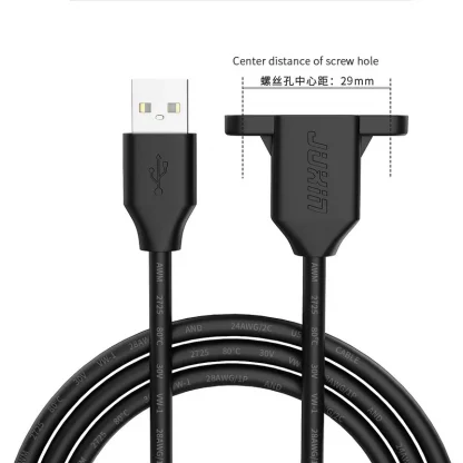 USB2.0 Extension Cable with Screw Holes - Male to Female for Secure Fixing in Chassis, Cabinet, or Baffle Product Image #7705 With The Dimensions of 800 Width x 800 Height Pixels. The Product Is Located In The Category Names Computer & Office → Computer Cables & Connectors