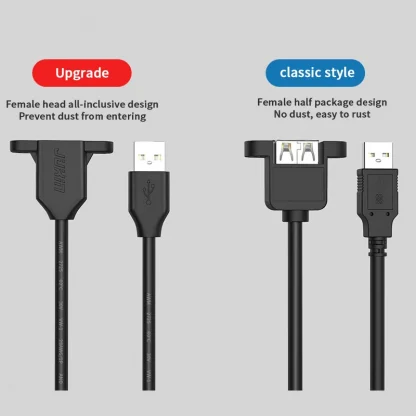 USB2.0 Extension Cable with Screw Holes - Male to Female for Secure Fixing in Chassis, Cabinet, or Baffle Product Image #7706 With The Dimensions of 800 Width x 800 Height Pixels. The Product Is Located In The Category Names Computer & Office → Computer Cables & Connectors
