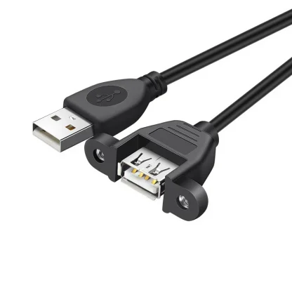 USB2.0 Extension Cable with Screw Holes - Male to Female for Secure Fixing in Chassis, Cabinet, or Baffle Product Image #7708 With The Dimensions of 800 Width x 800 Height Pixels. The Product Is Located In The Category Names Computer & Office → Computer Cables & Connectors
