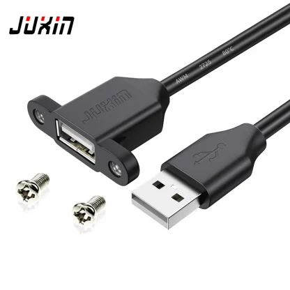 USB2.0 Extension Cable with Screw Holes - Male to Female for Secure Fixing in Chassis, Cabinet, or Baffle Product Image #7703 With The Dimensions of 800 Width x 800 Height Pixels. The Product Is Located In The Category Names Computer & Office → Computer Cables & Connectors