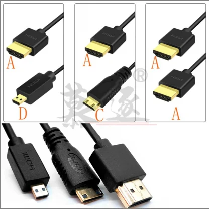 Ultra Slim Thin HDMI Cable - Male to Mini Micro HD-Compatible Male, Super Soft, OD 3.0, 2k 4k HD @60Hz, 30cm/60cm/1m Product Image #10909 With The Dimensions of 1000 Width x 1000 Height Pixels. The Product Is Located In The Category Names Computer & Office → Computer Cables & Connectors