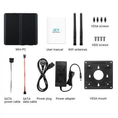 XCY Fanless Mini PC - Intel Celeron J1900 Quad Cores, Gigabit Ethernet, HDMI/VGA Display, WiFi Support, Windows/Linux Compatibility Product Image #14391 With The Dimensions of 950 Width x 950 Height Pixels. The Product Is Located In The Category Names Computer & Office → Mini PC