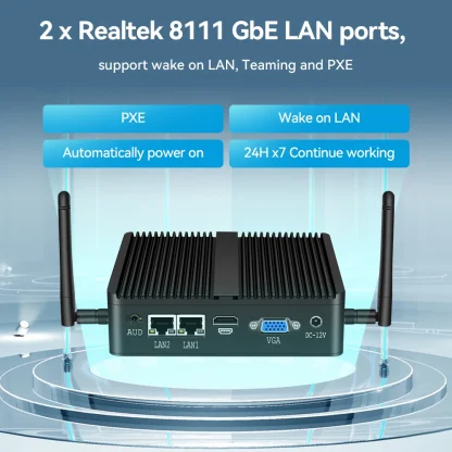 XCY Fanless Mini PC with Intel Celeron J4125, Dual GbE LAN, 2x RS-232 Serial Ports, 6x USB, Embedded IPC, WiFi, 4G LTE Support. Product Image #8069 With The Dimensions of 1000 Width x 1000 Height Pixels. The Product Is Located In The Category Names Computer & Office → Mini PC