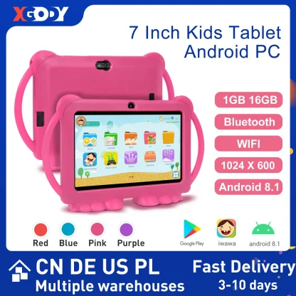 XGODY 7 Inch Kids Tablet PC - Android 8.1, Children Learning Tablet, 1GB RAM, 16GB Storage, Quad Core, 1024x600 Display, with Silicone Case and WiFi Product Image #24813 With The Dimensions of 1600 Width x 1600 Height Pixels. The Product Is Located In The Category Names Computer & Office → Tablets