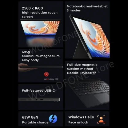 Xiaomi Book 12.4 2-in-1 Laptop with Snapdragon 8CX Gen 2, 8GB RAM, 256GB SSD, 2.5K Touch Screen, and Qualcomm Adreno 680 Graphics Product Image #27156 With The Dimensions of 1000 Width x 1000 Height Pixels. The Product Is Located In The Category Names Computer & Office → Laptops