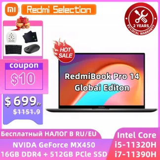 Xiaomi RedmiBook Pro 14 - Intel MX450, i5-11320H/i7-11390H, 16GB DDR4, 512GB PCIe SSD, Global Version, Win10 Notebook PC. Product Image #9035 With The Dimensions of  Width x  Height Pixels. The Product Is Located In The Category Names Computer & Office → Device Cleaners