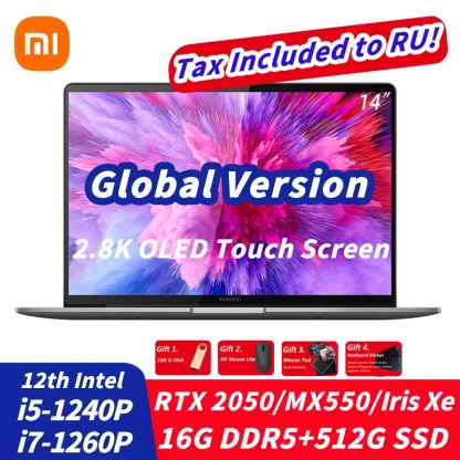 Xiaomi Mi Book 14 2022 Laptop with Intel Core i7-1260P/i5-1240P, RTX2050/MX550/Iris Xe Graphics, 14" OLED 2.8K Screen Product Image #26605 With The Dimensions of 800 Width x 800 Height Pixels. The Product Is Located In The Category Names Computer & Office → Laptops