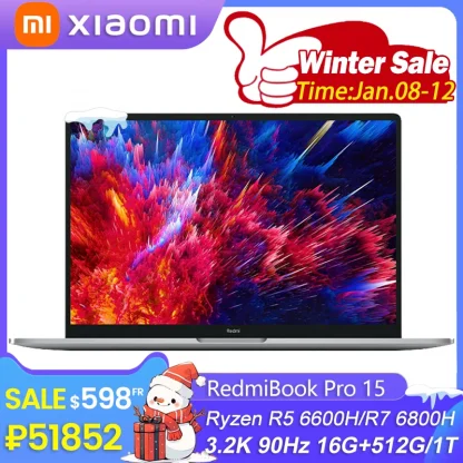 Xiaomi RedmiBook Pro15 - Ryzen AMD R7-6800H/R5-6600H, Radeon 680M/660M, 3.2K 15.6-Inch Screen, 16/32GB RAM, 512GB/2TB SSD Notebook Product Image #12110 With The Dimensions of 800 Width x 800 Height Pixels. The Product Is Located In The Category Names Computer & Office → Laptops