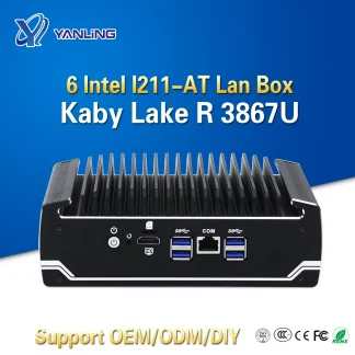 Intel Celeron 3867U Mini PC with 6 LAN Ports - Advanced Fanless Linux Firewall Router Product Image #36950 With The Dimensions of  Width x  Height Pixels. The Product Is Located In The Category Names Computer & Office → Mini PC