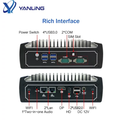 Yanling Fanless Intel Core I3 1010u Mini PC - 2 LAN Ports, Windows 11 OS Product Image #22325 With The Dimensions of 1000 Width x 1000 Height Pixels. The Product Is Located In The Category Names Computer & Office → Mini PC