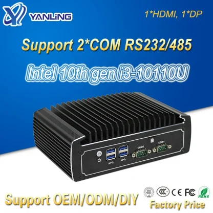 Yanling Fanless Intel Core I3 1010u Mini PC - 2 LAN Ports, Windows 11 OS Product Image #22322 With The Dimensions of 800 Width x 800 Height Pixels. The Product Is Located In The Category Names Computer & Office → Mini PC