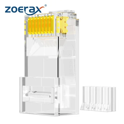 ZoeRax 2-Pack RJ45 Cat6 Connectors - 3 Prong 8P8C Modular Plugs for 23AWG Twisted Pair Wire Product Image #1753 With The Dimensions of 800 Width x 800 Height Pixels. The Product Is Located In The Category Names Computer & Office → Computer Cables & Connectors