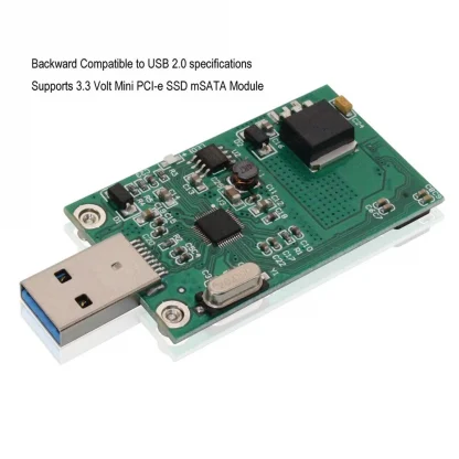 mSATA SSD to USB 3.0 Adapter - Portable Flash External Hard Drive Converter for 50mm PCIe Solid State Drives Product Image #8254 With The Dimensions of 1000 Width x 1000 Height Pixels. The Product Is Located In The Category Names Computer & Office → Computer Cables & Connectors
