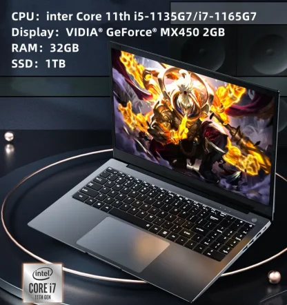 2023 15.6" Gaming Laptop - Intel i7 1165G7/i5 1135G7, Windows 10, Metal Body, MX450 2GB, AC WiFi, Bluetooth, 4 USB Ports Product Image #26343 With The Dimensions of 750 Width x 797 Height Pixels. The Product Is Located In The Category Names Computer & Office → Laptops
