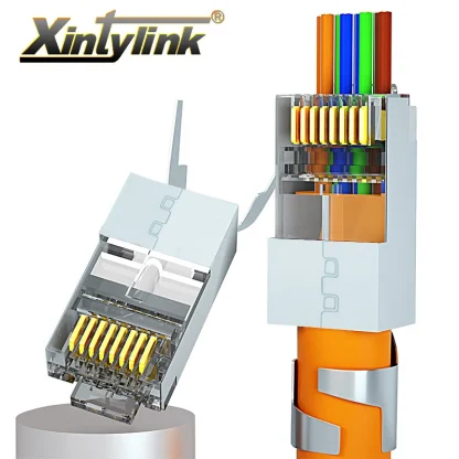 Xintylink CAT8/CAT7/CAT6A RJ45 Connector - Shielded Ethernet Cable Plug with 1.5mm Pass Through Hole Product Image #22452 With The Dimensions of 800 Width x 800 Height Pixels. The Product Is Located In The Category Names Computer & Office → Computer Cables & Connectors